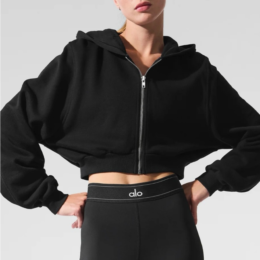 ALO Yoga Sweet Escape Cropped Zip Up Hoodie